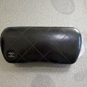 CHANEL Black Quilted Eyewear Case